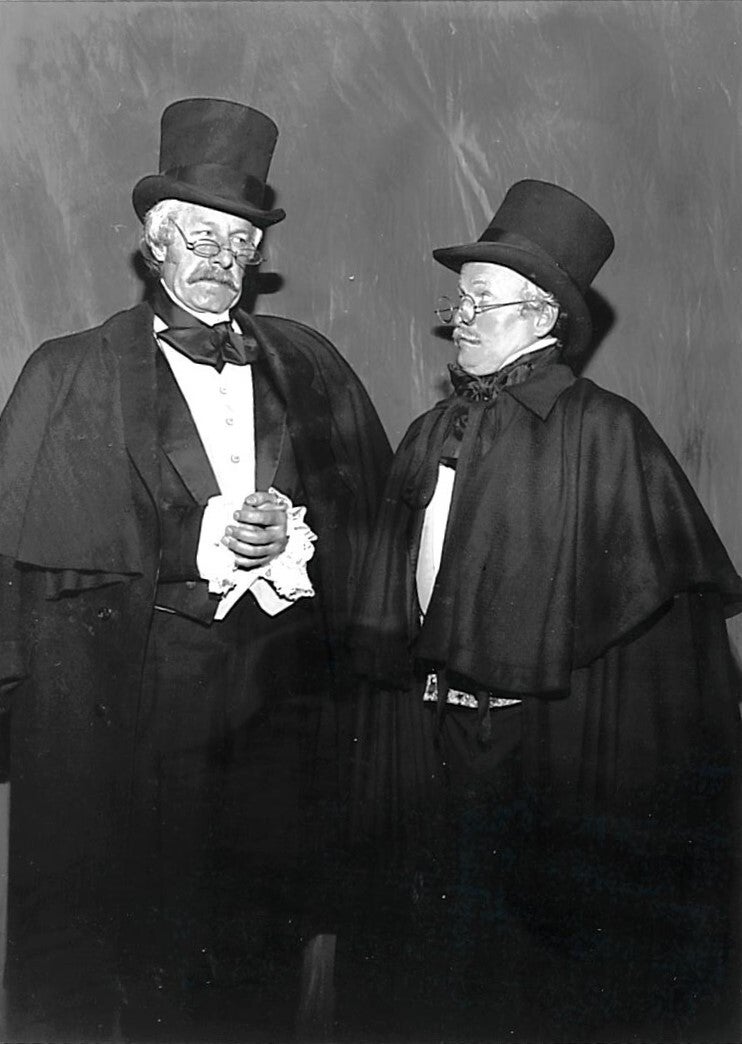 (1993) Chris H. Brower (L) and William Bisson (R) as Scrooge in 1993.jpg